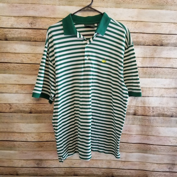 Masters Collection Other - Masters Collection Green Striped SS Polo Large EUC